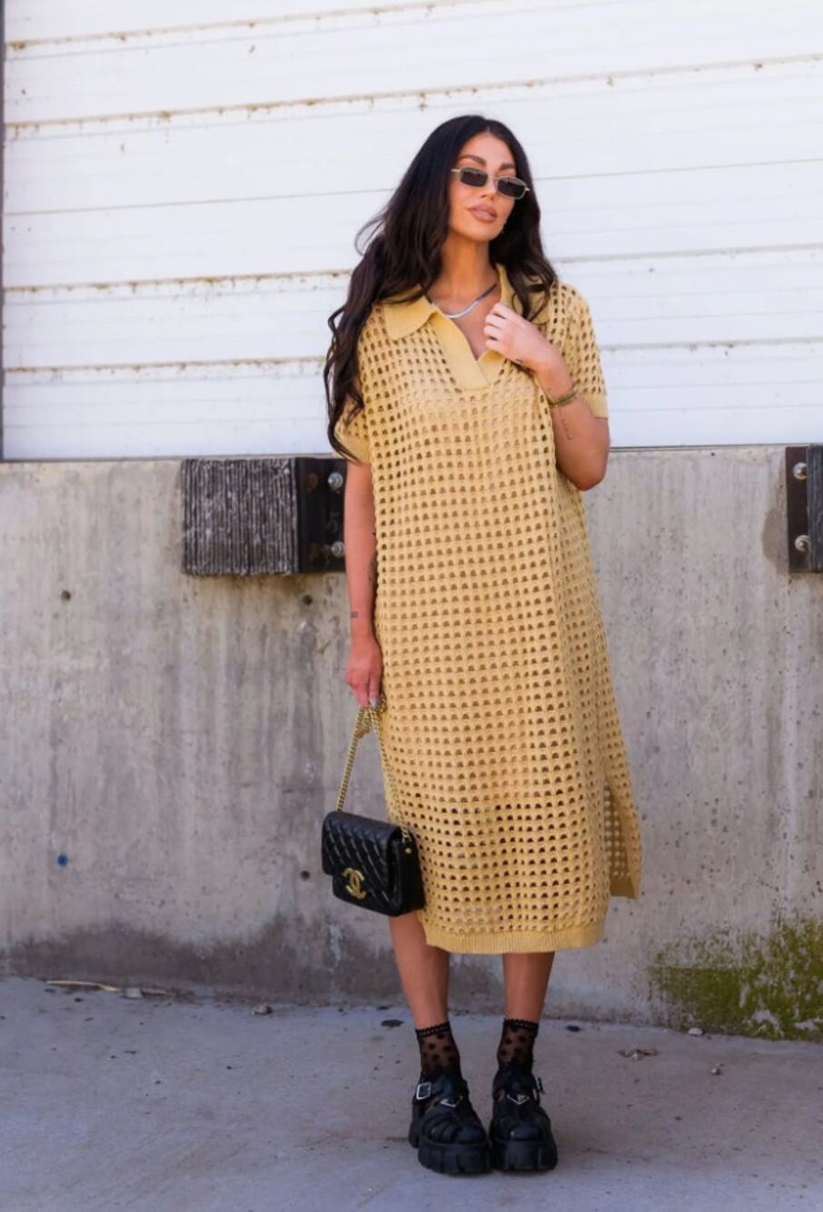 Dressed in LALA Soul Stuff Open Stitch Knit Dress